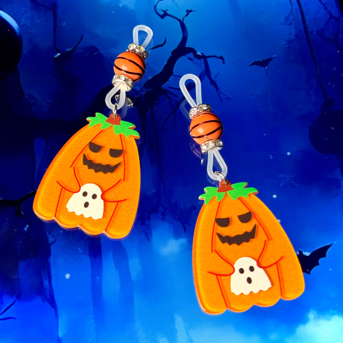 Pumpkin Ghost Game Charm
