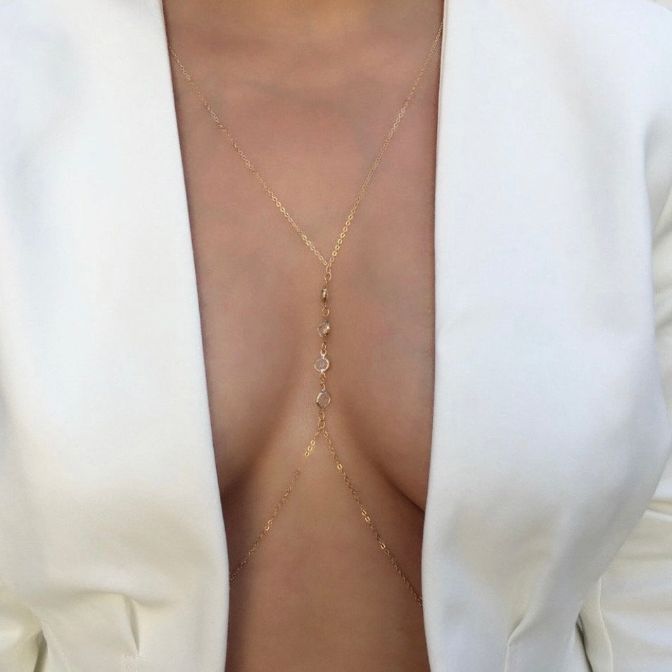 Minimalist Crystal Y-Shaped Body Chain