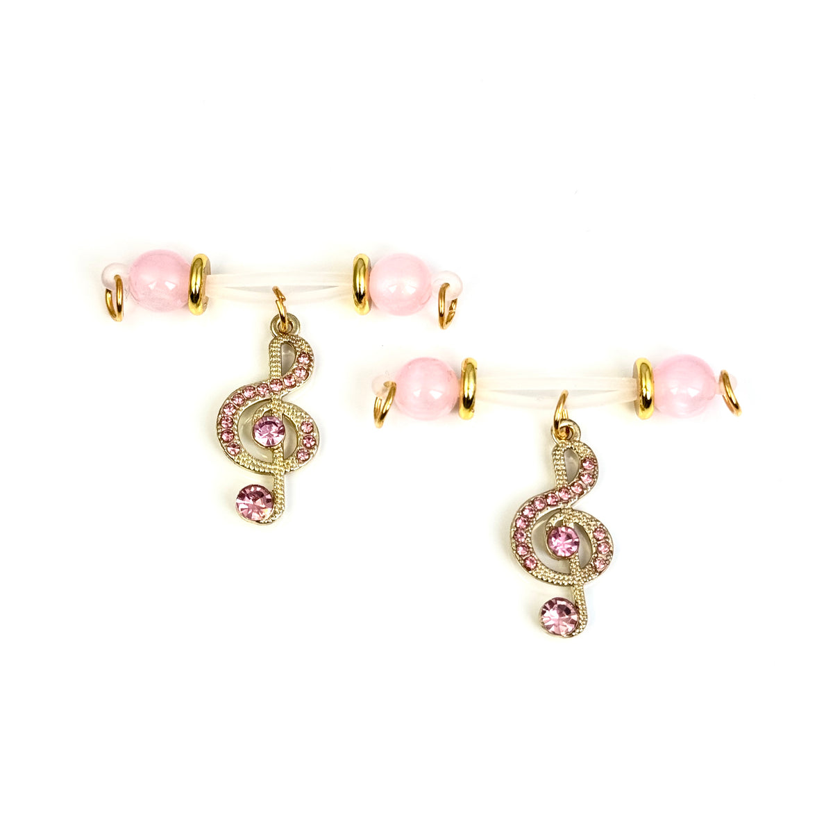Pink Pearl Music Note Nipple Clamp