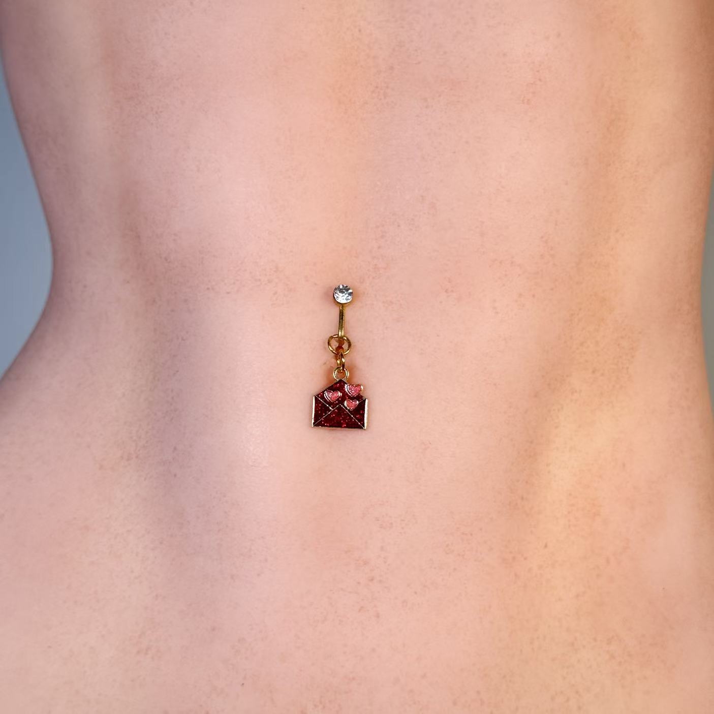 "Love Letter" Charm Navel Ring