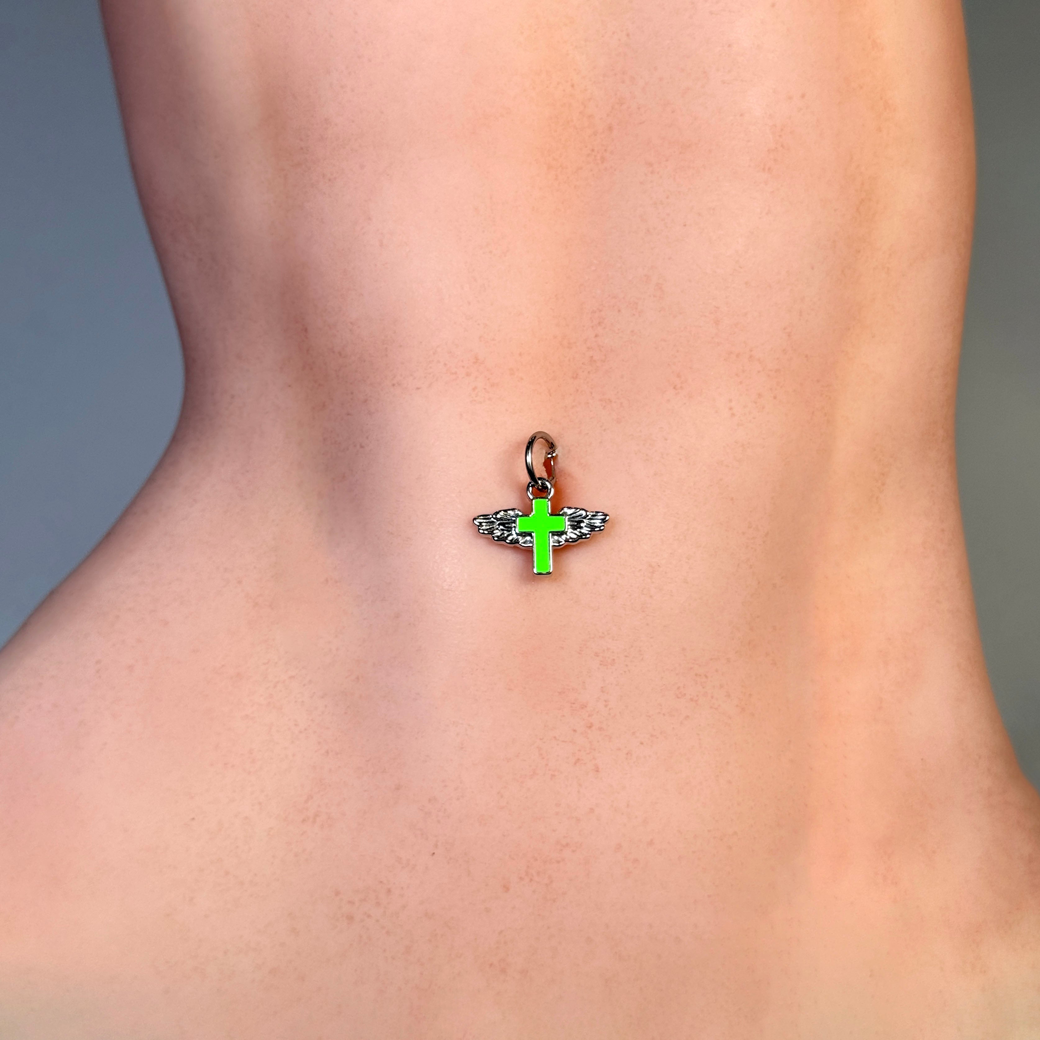 Angel Wing Cross Clip-On Navel Ring (Non-Piercing)
