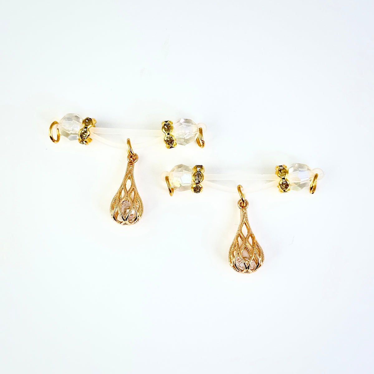Luxurious crystal pendant nipple clamps