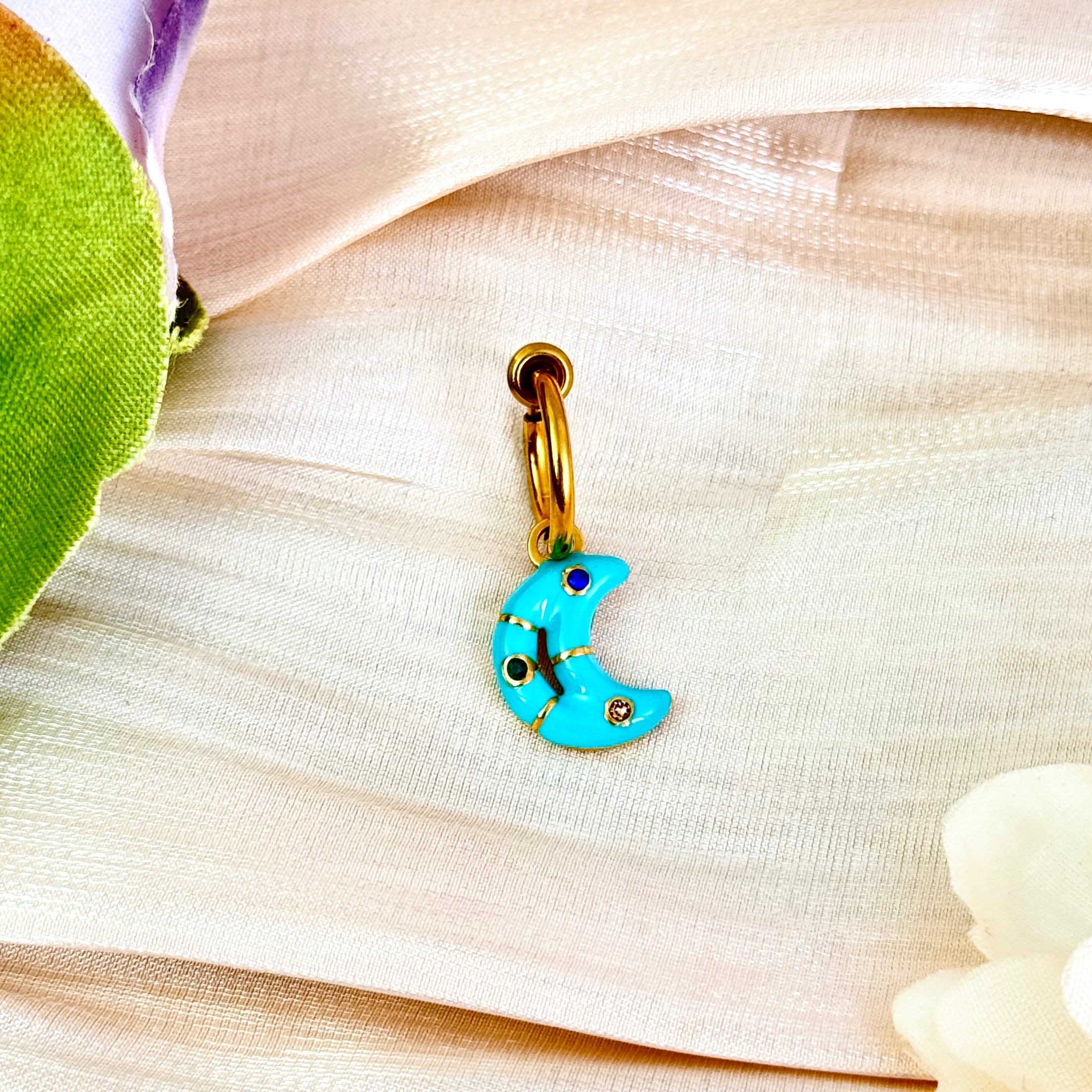Blue Moon Charm Faux Belly Ring