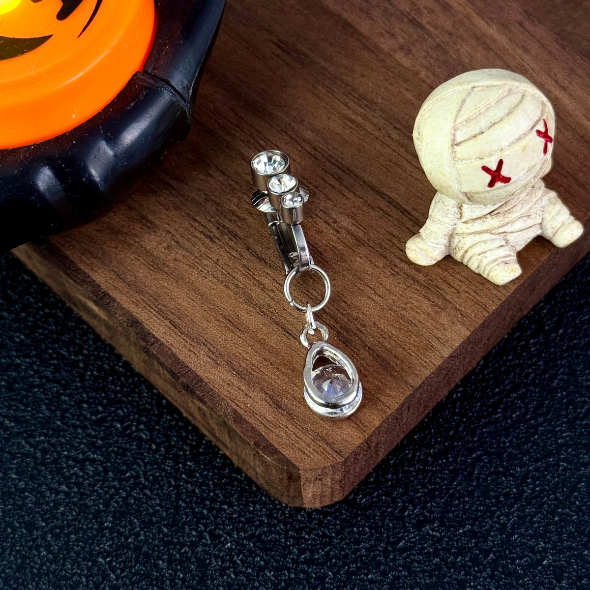 Crystal Teardrop Faux Belly Ring