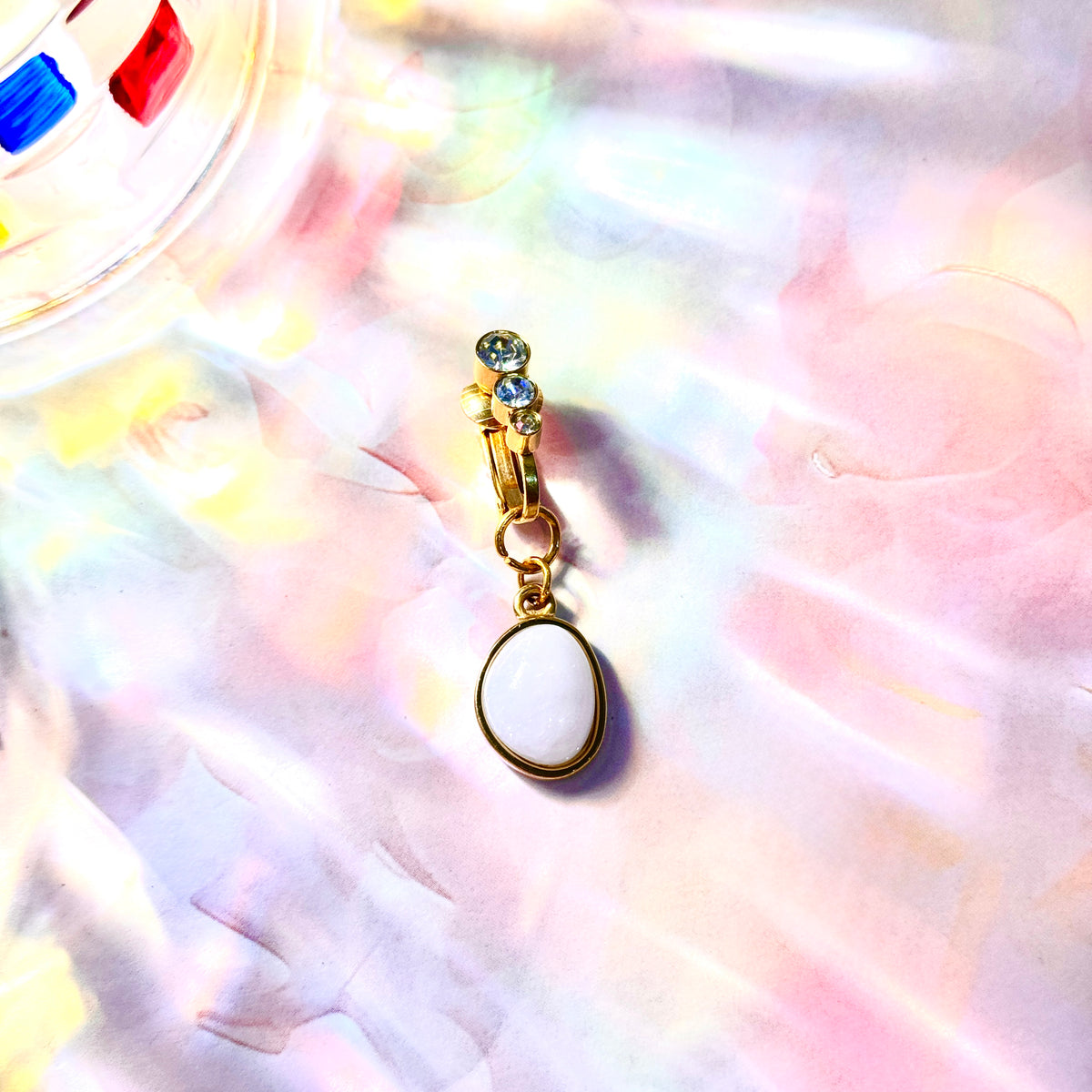 Moonstone Glow Faux Navel Ring