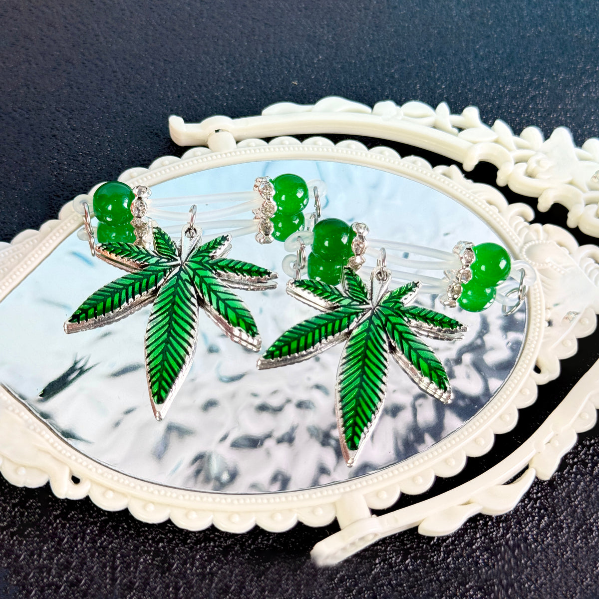 Green Leaf Faux Belly Button Ring