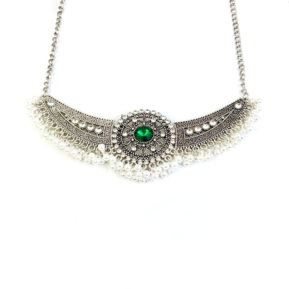 Green Crystal Dangle Nipple Clamps