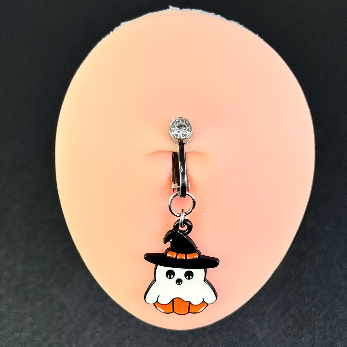 Pumpkin Ghost Navel Charm