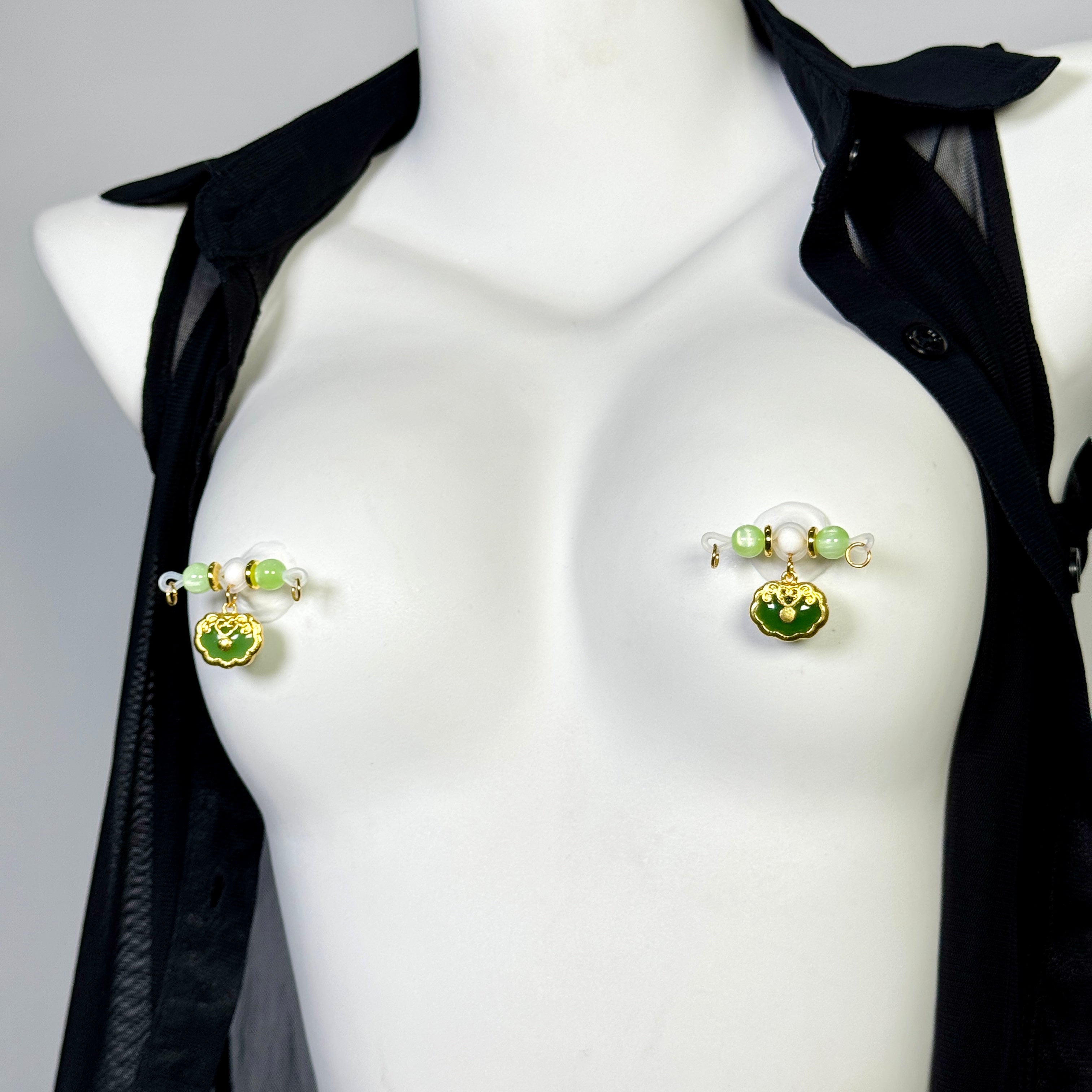Golden Heritage Jade Clips