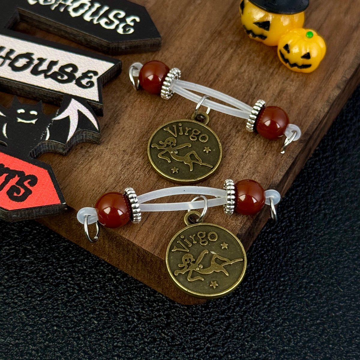 Vintage-style zodiac pendant nipple ring