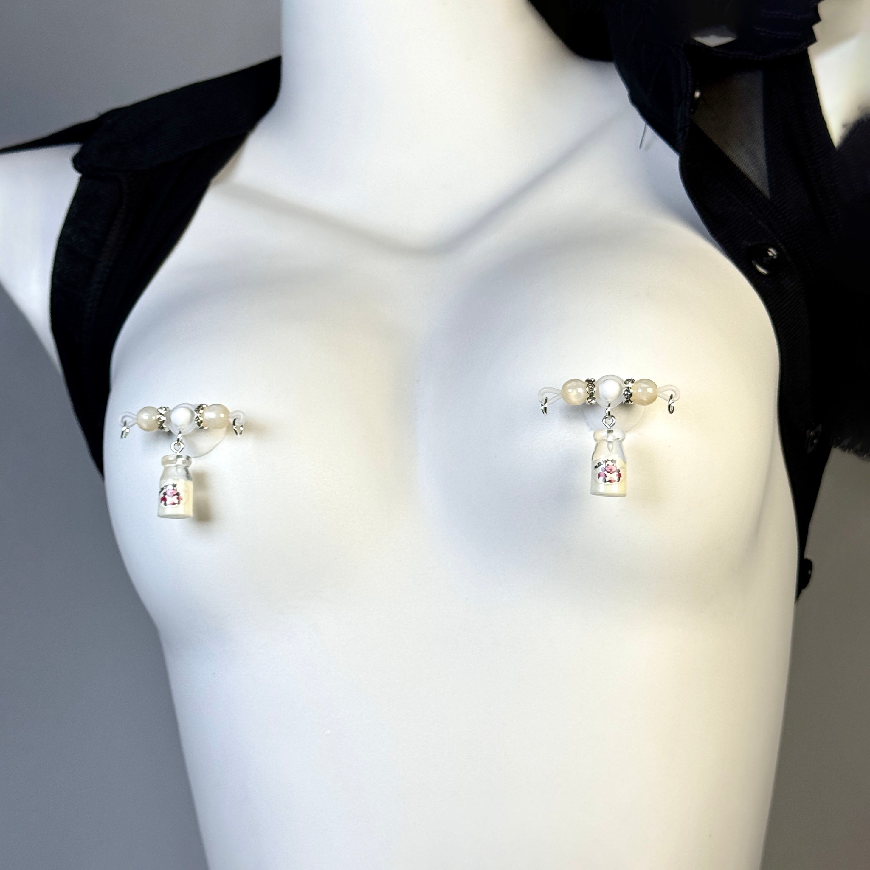 Milk Bottle Charm Nipple Clamps