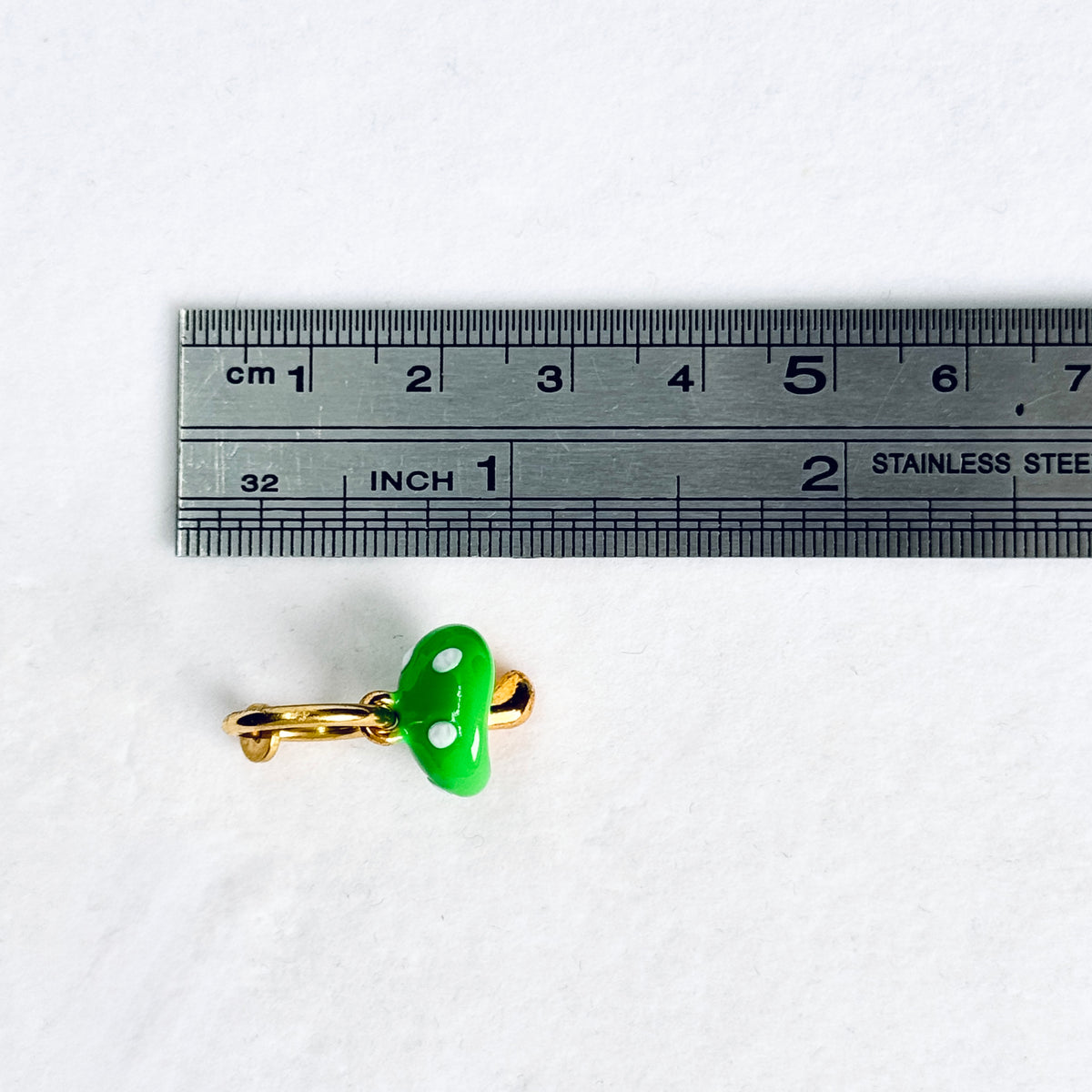Green Mushroom Charm Faux Belly Ring