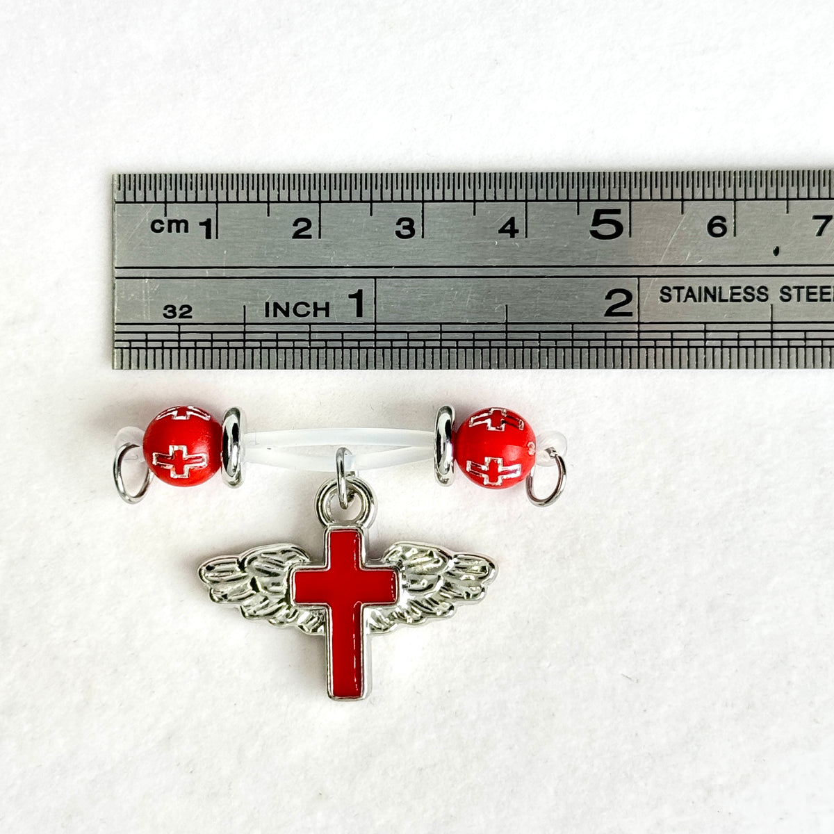 Red Angel Wing Cross Non-Piercing Nipple Clamp