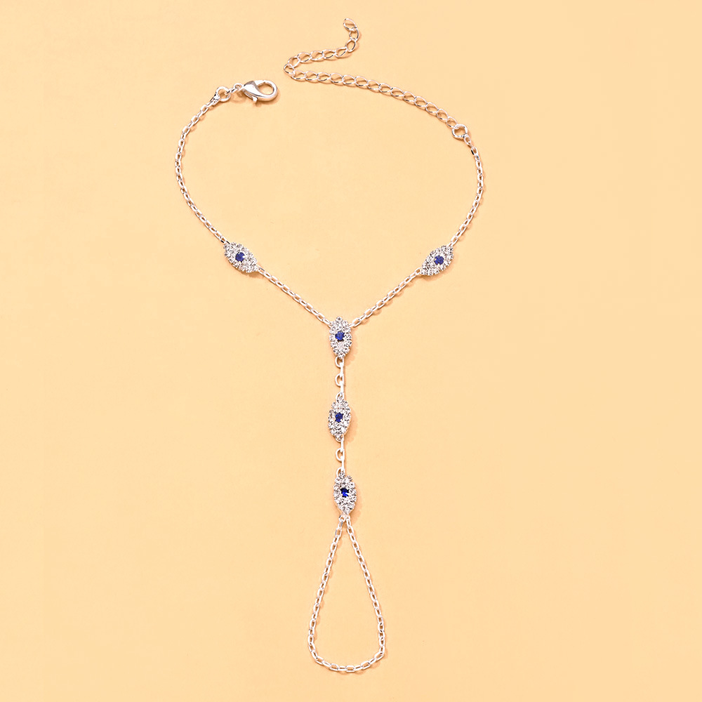 Evil Eye Bracelet with Attached Ring