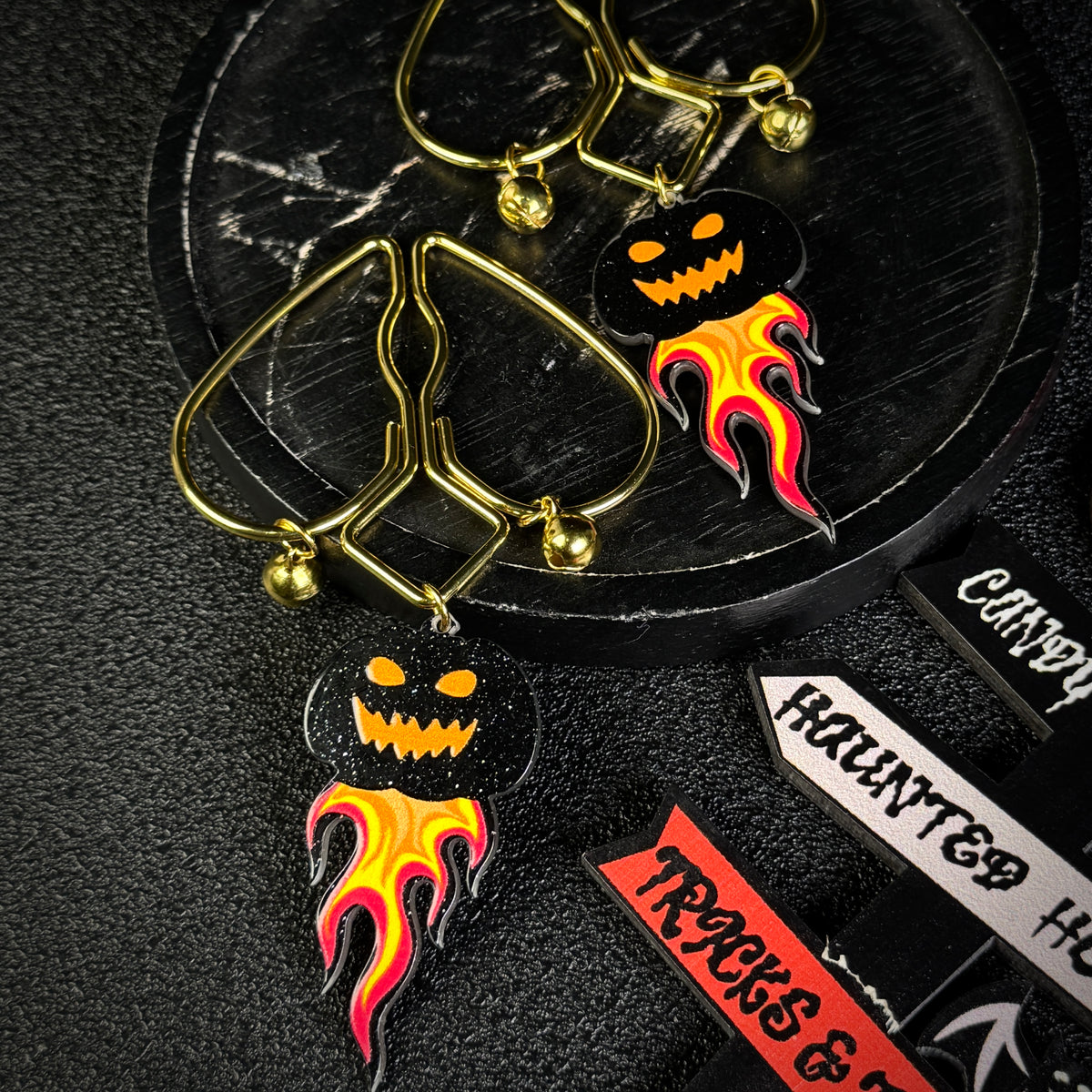 Flame Pumpkin Nipple Clamps