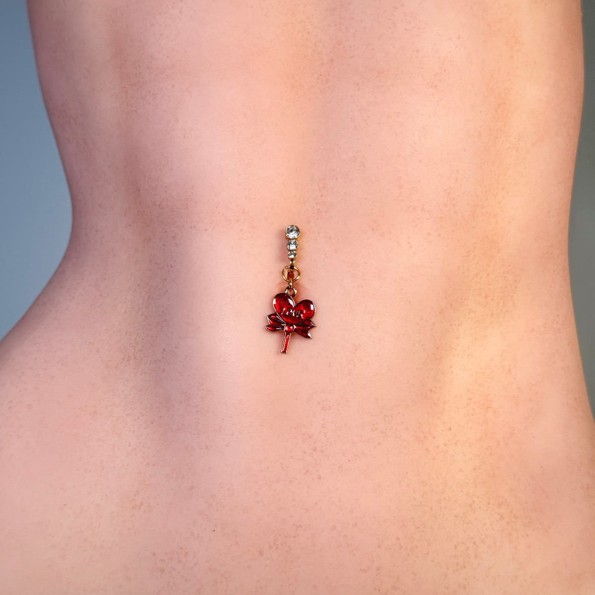 Love Ribbon Heart Belly Clip