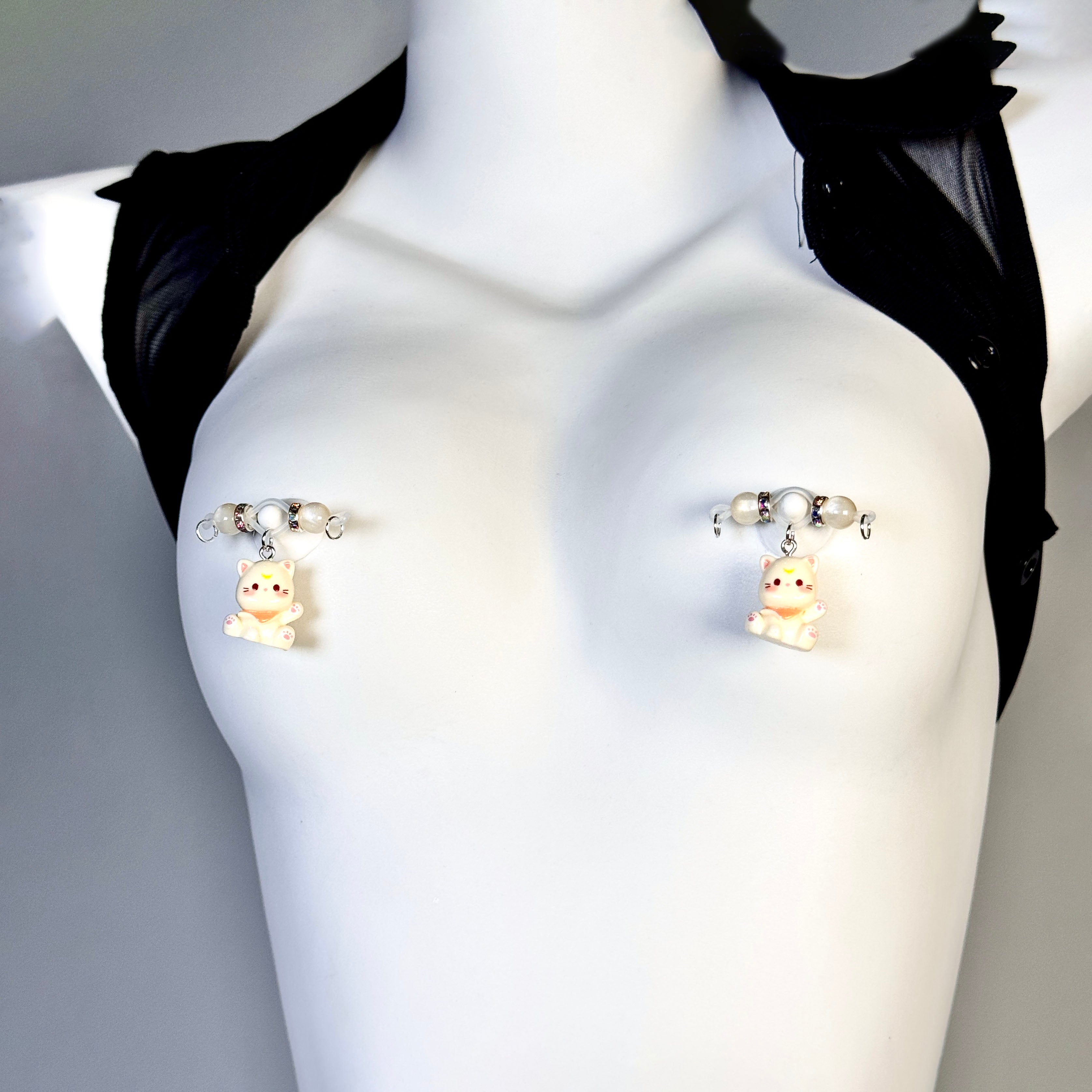 Moonlight Kitty Charm Nipple Clamps