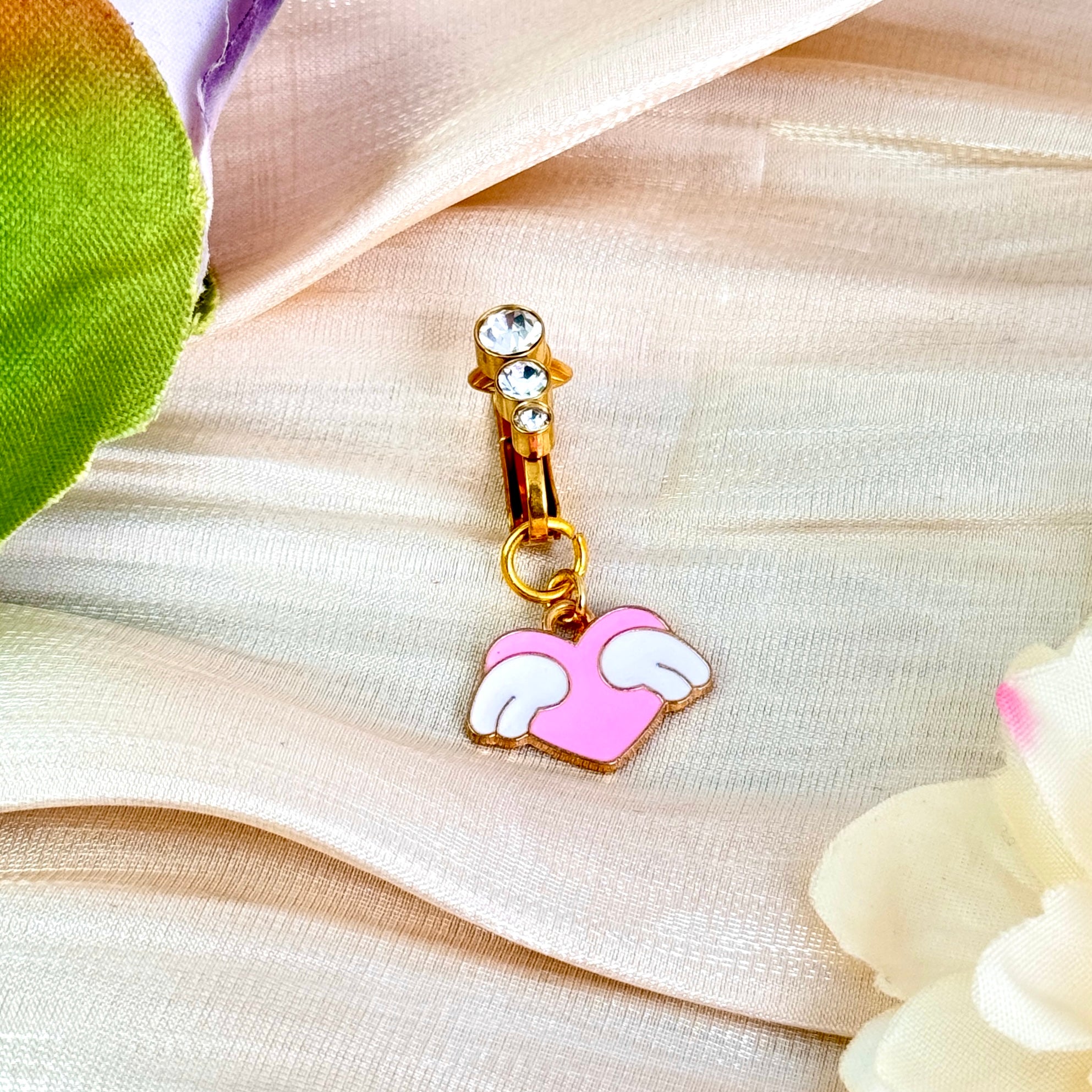 Angel Heart Faux Belly Button Ring