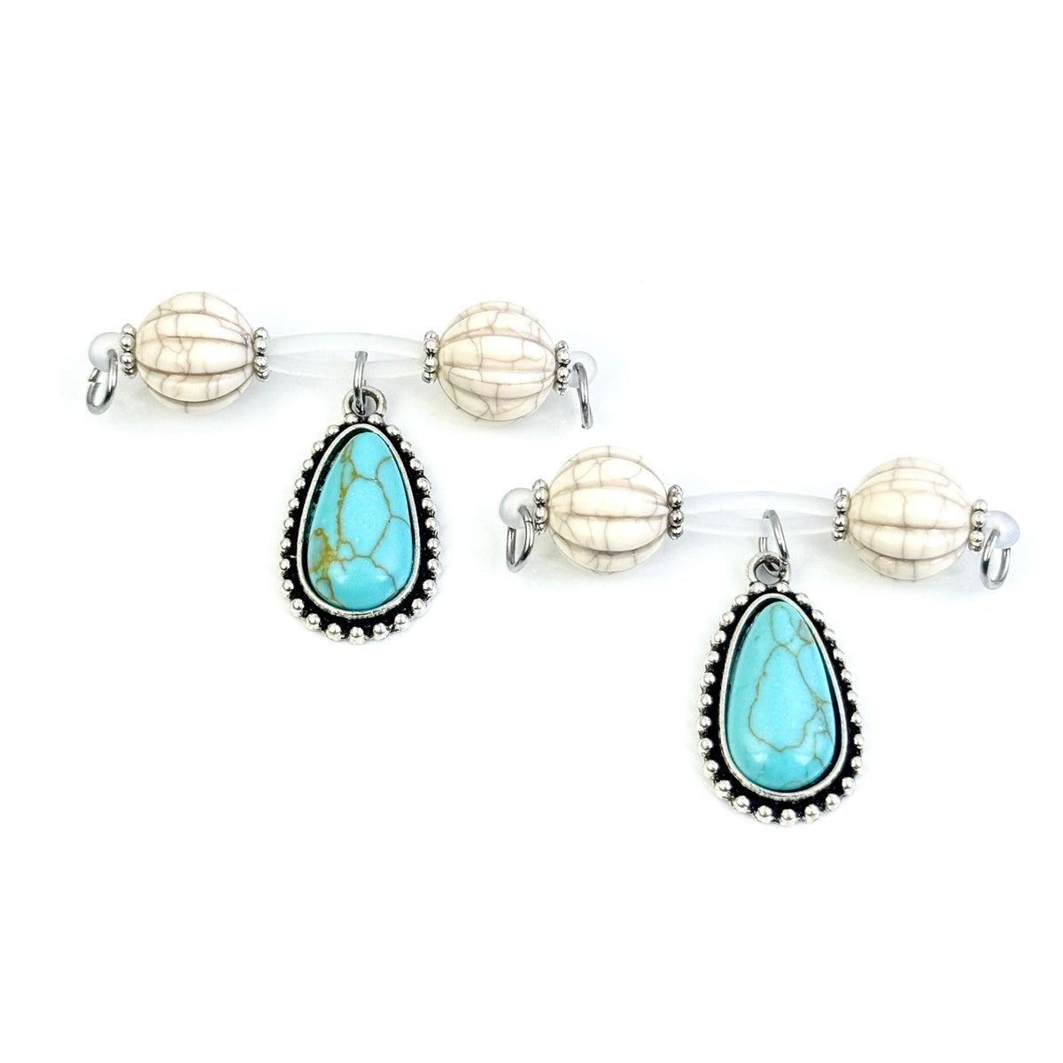 Turquoise Charm Nipple Clamp Set