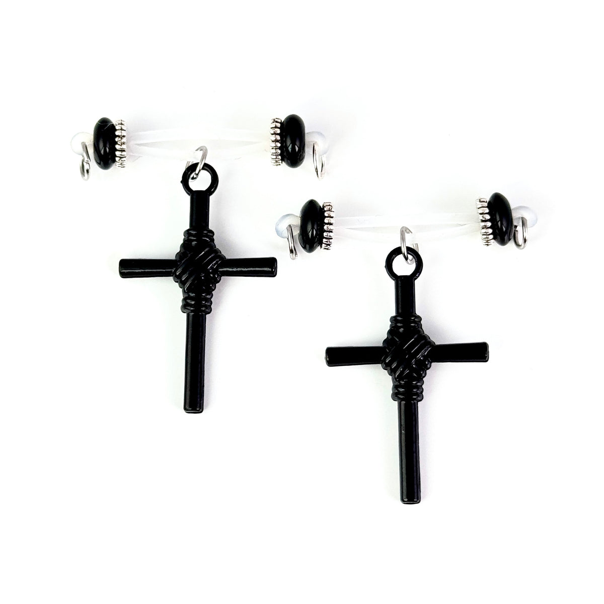Witchcraft Cross Charm Clip On Nipple Ring