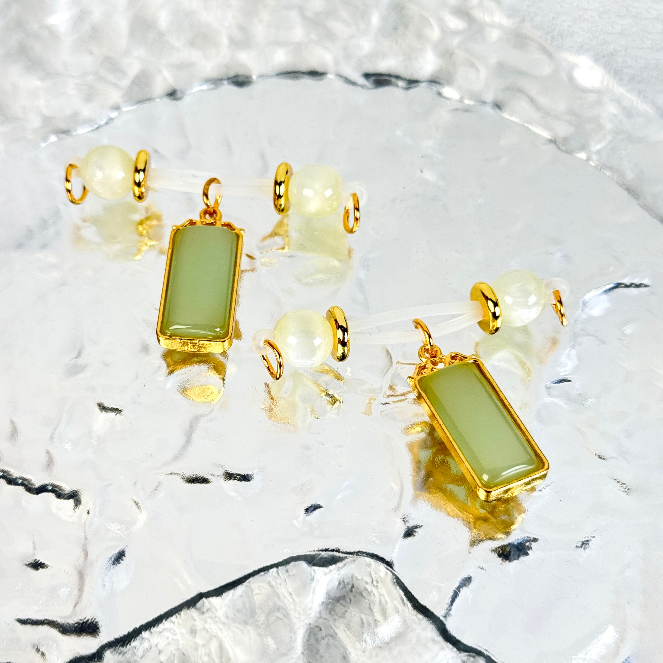 Golden Jade Temple Pendant Set