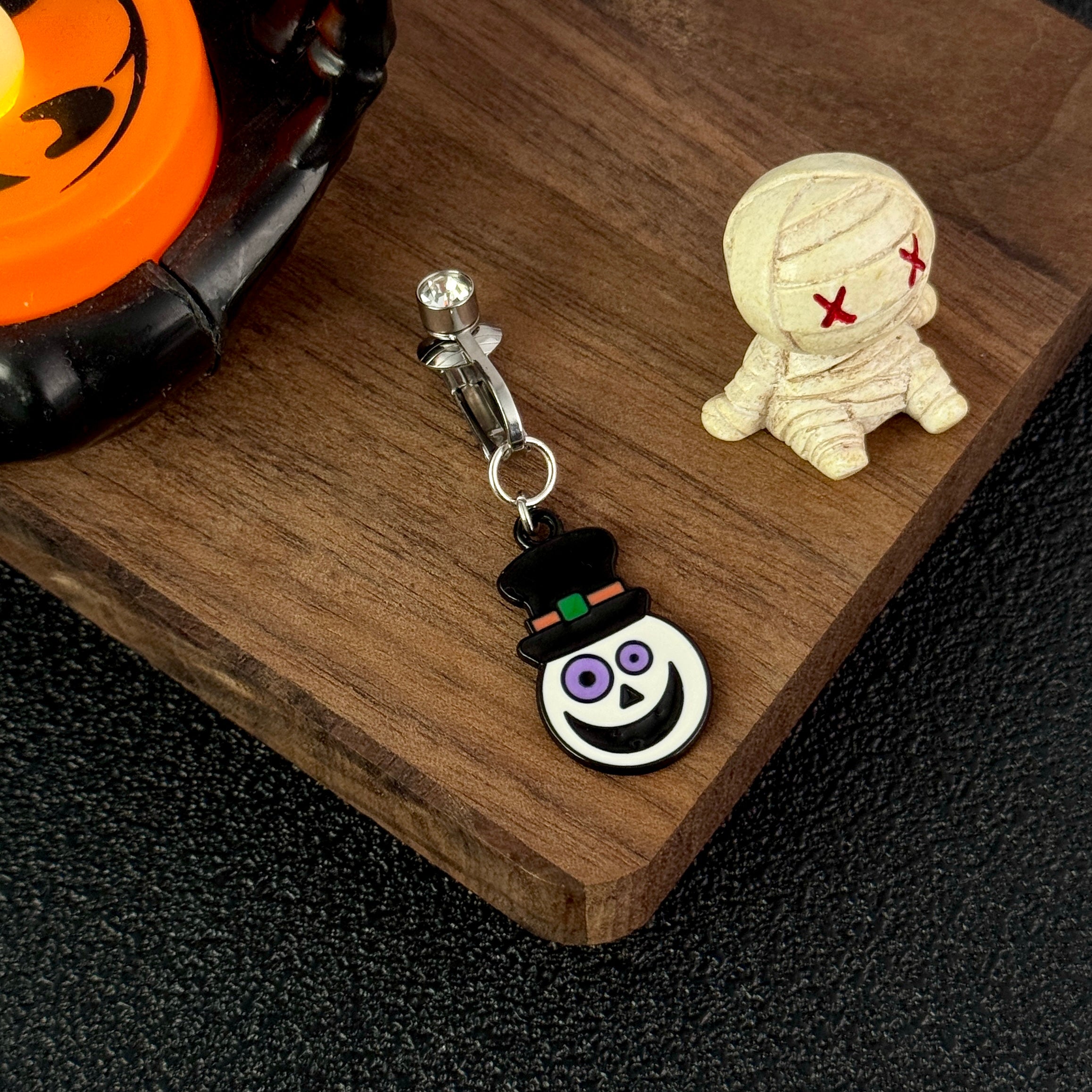 Halloween Skull Faux Belly Button Ring