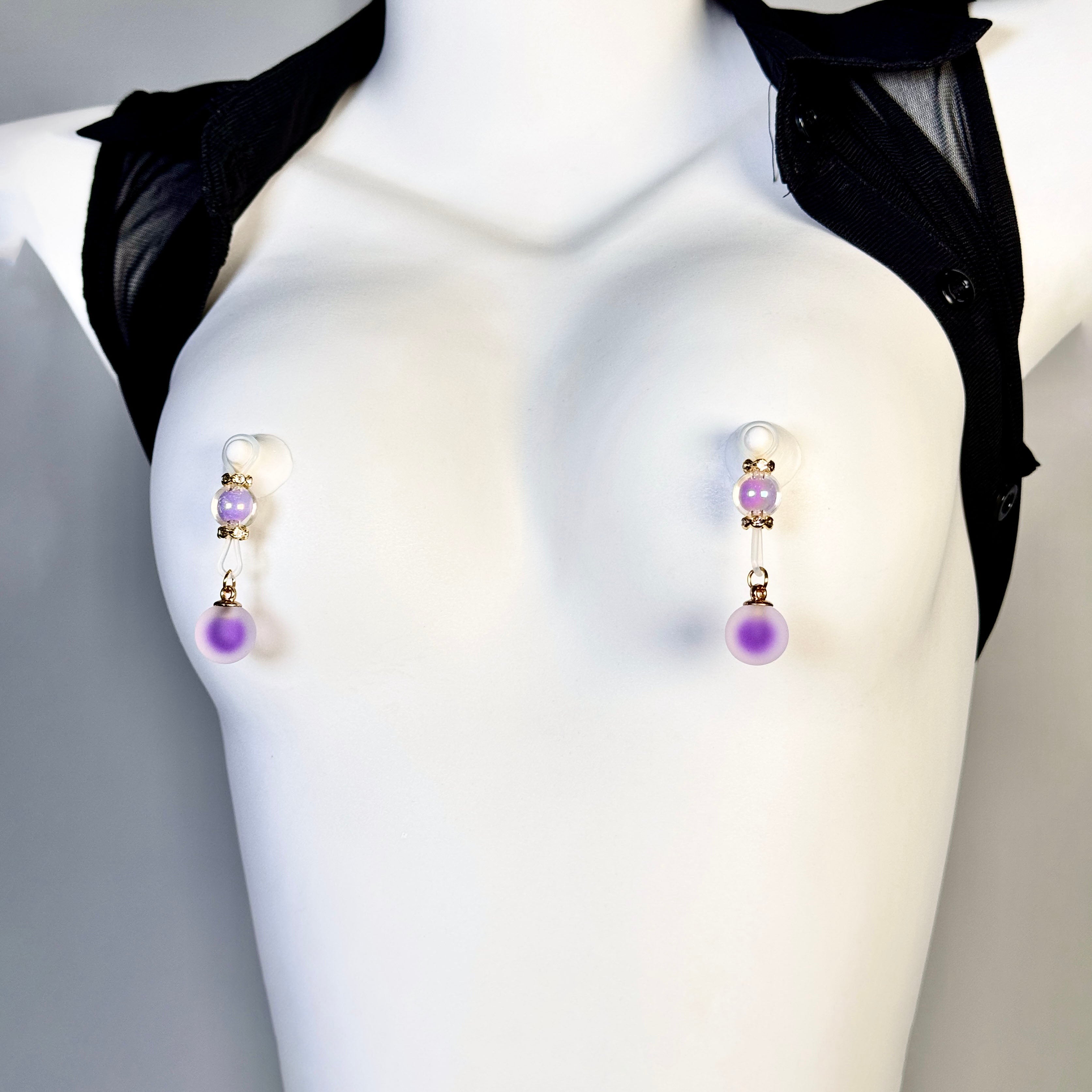 Amethyst Glow Nipple Clamps