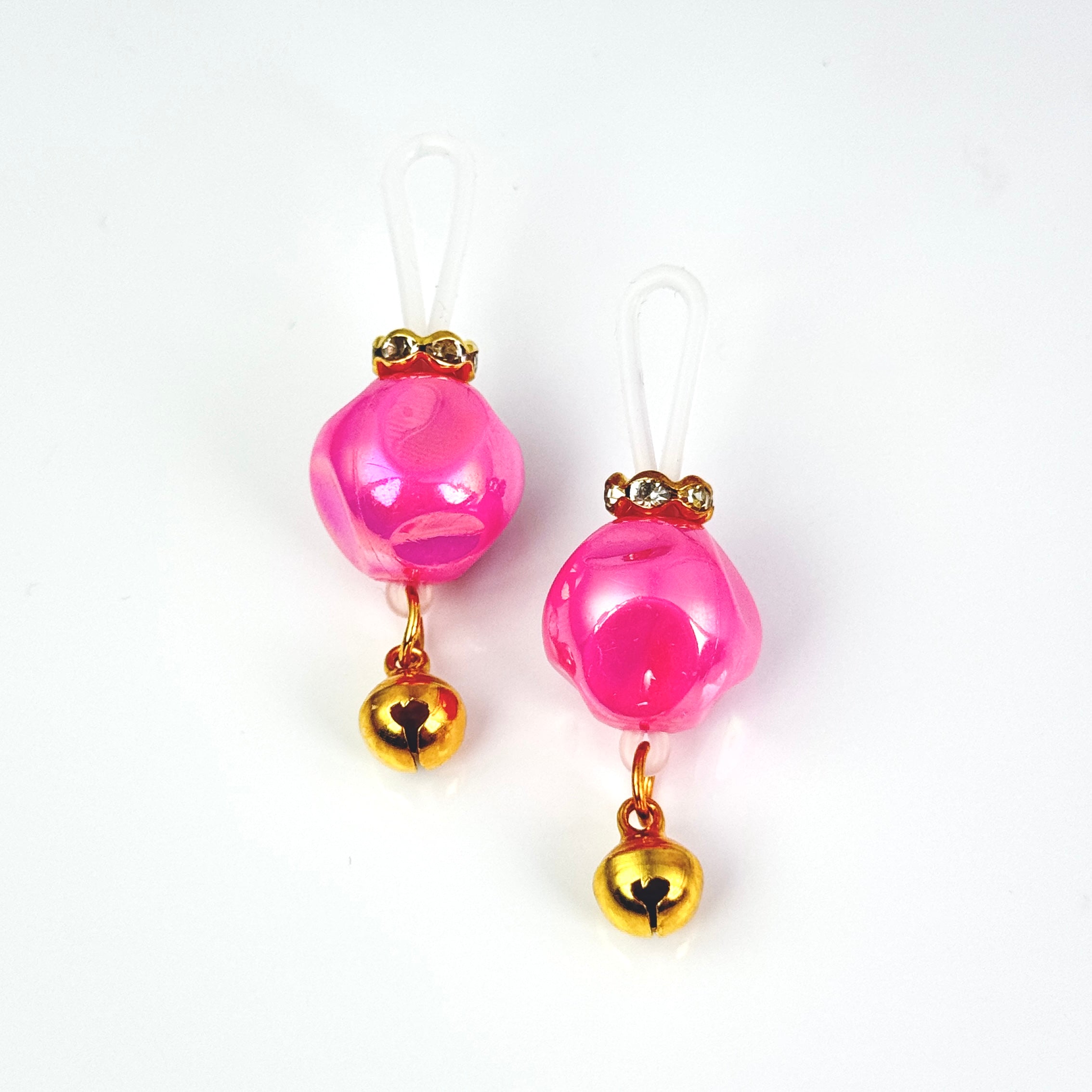 Pink Crystal Bell Faux Nipple Ring