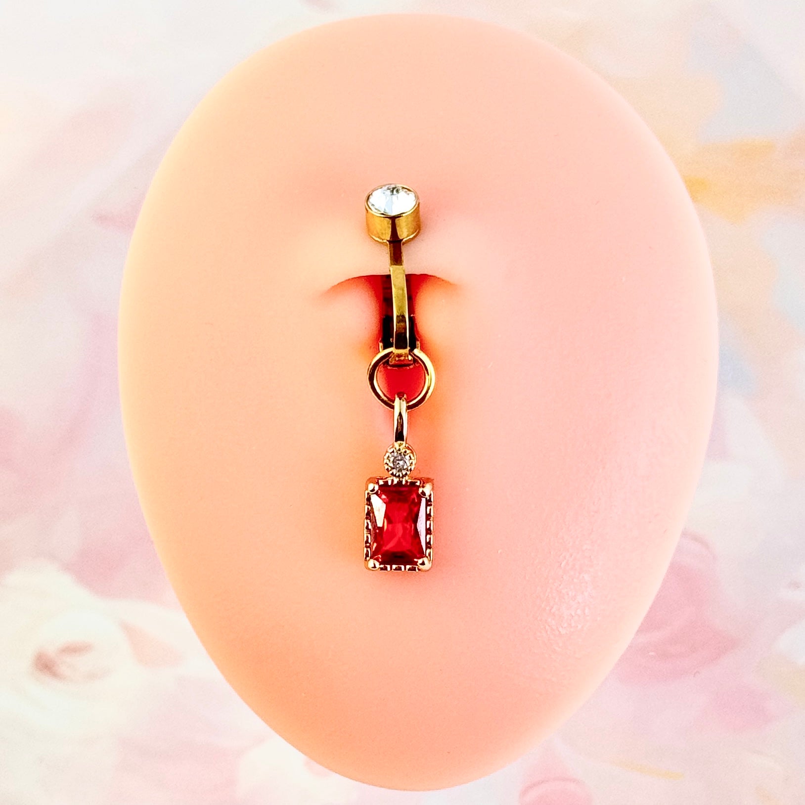 Adjustable Ruby Navel Clip