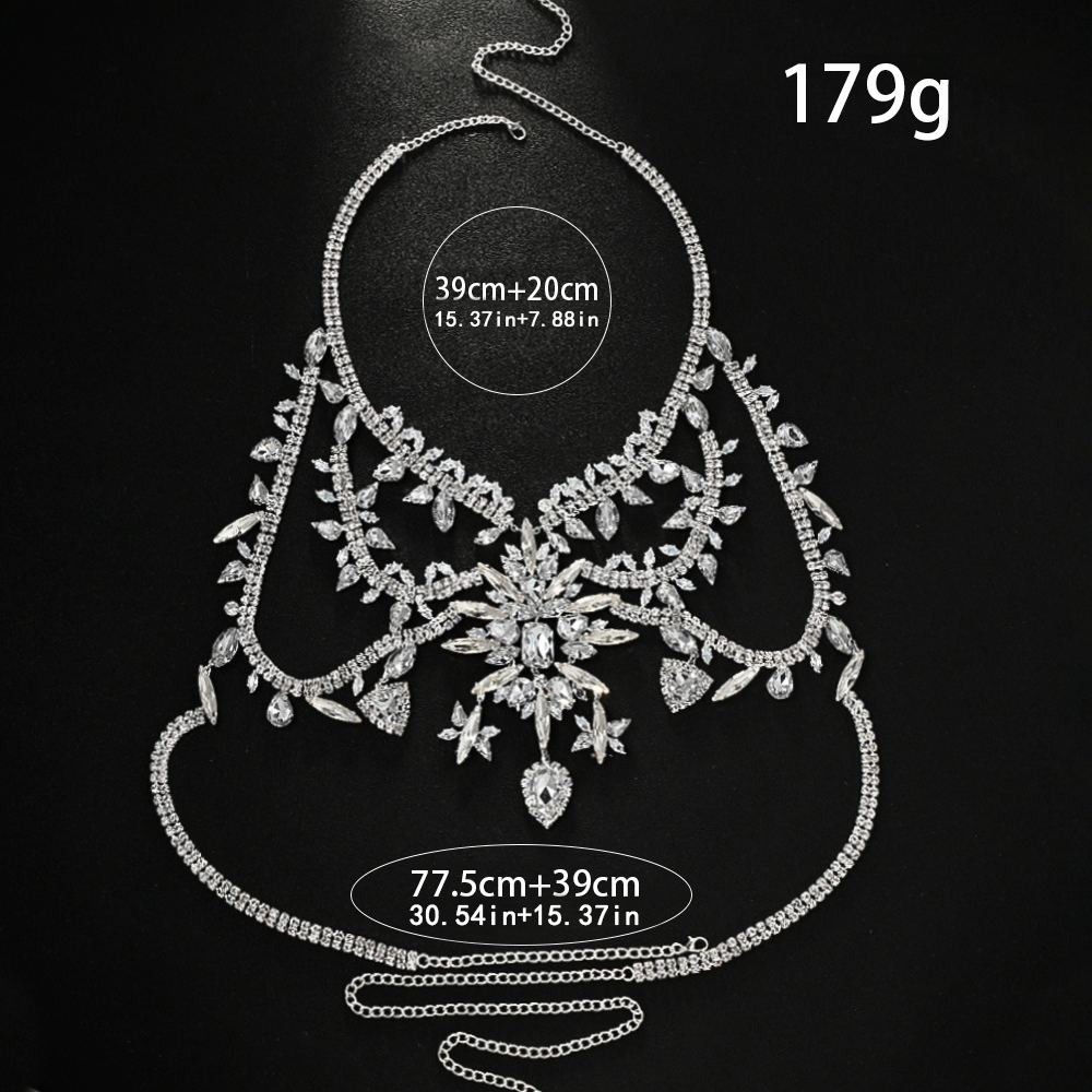 Rhinestone body chain for parties