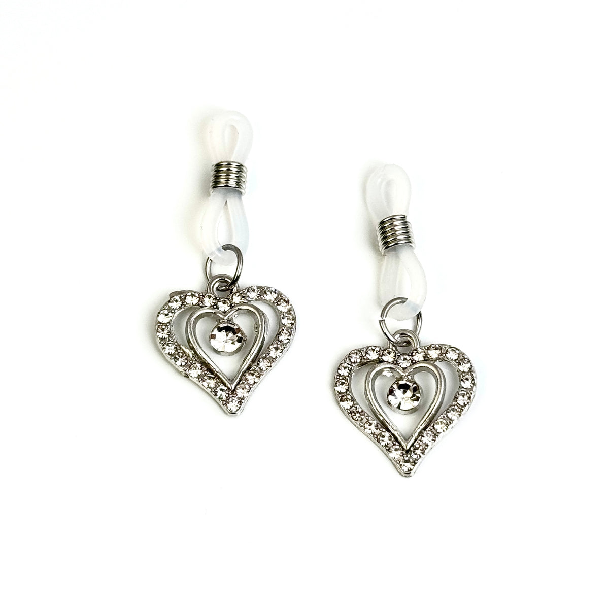 Double Heart Crystal No-Piercing Nipple Clamp