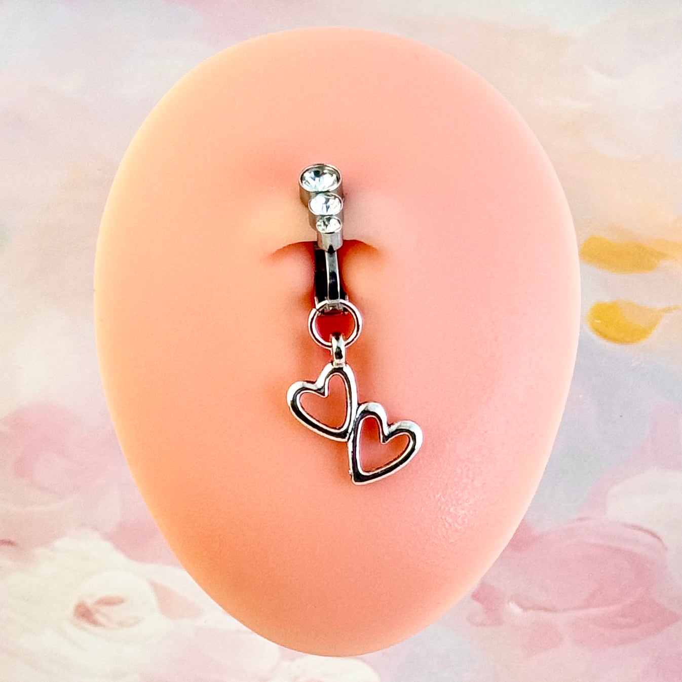 Pearl Heart Navel Clip