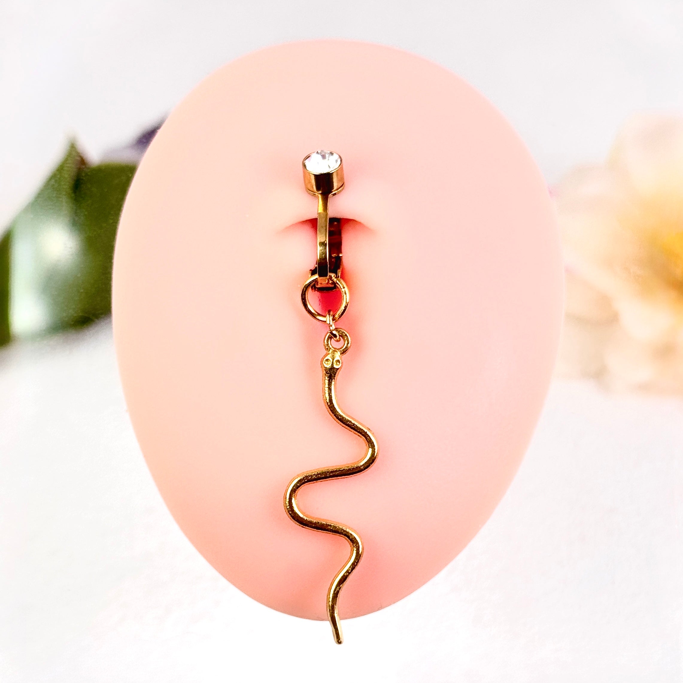 Snake Charm Faux Belly Button Ring