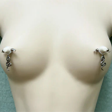 Snake-shaped nipple ring