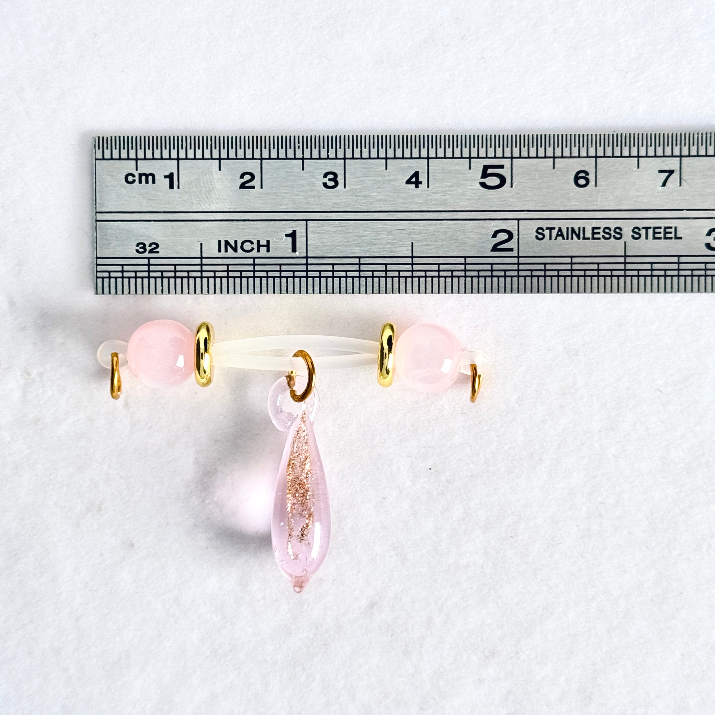 Pink Teardrop Faux Nipple Ring