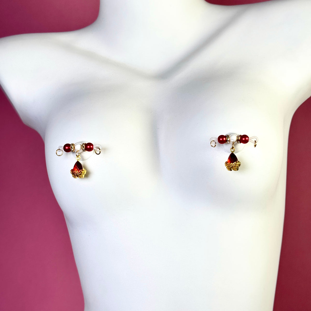 Ruby Crown Nipple Clips