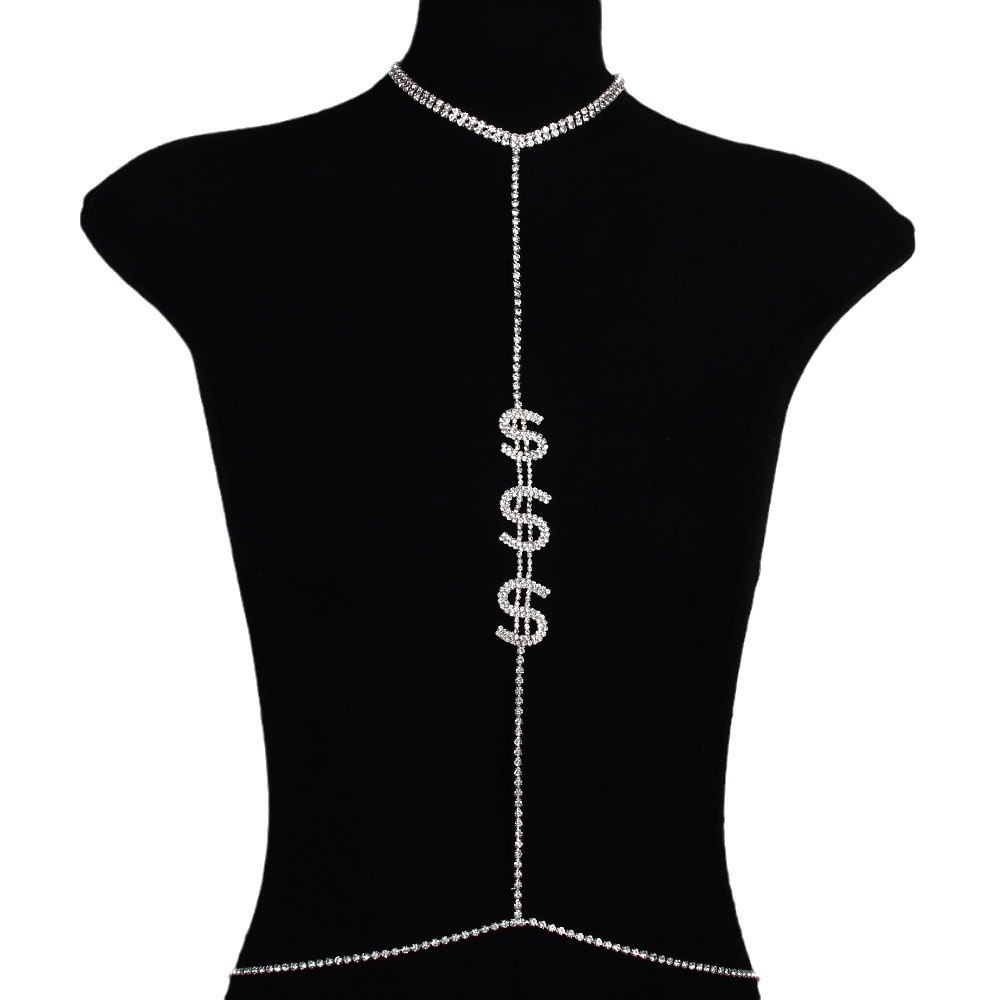 Sexy letter-design chest chain