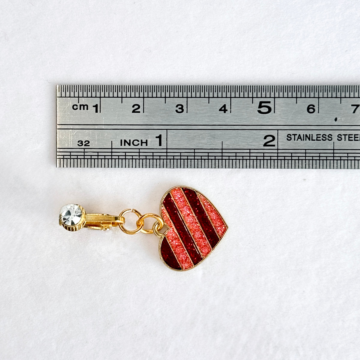Ruby Heart Glow Faux Navel Ring