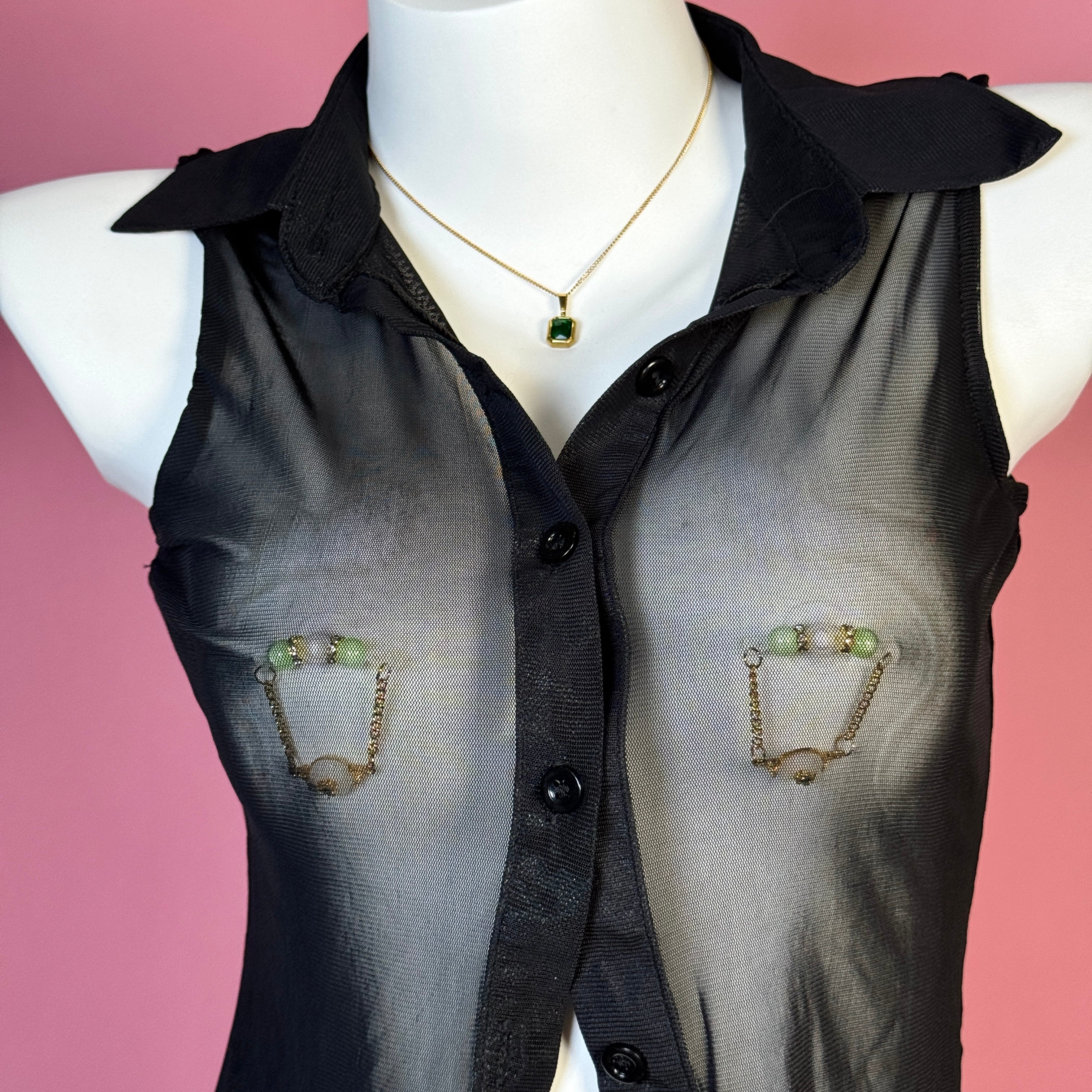 Jade nipple clamps + jade necklace