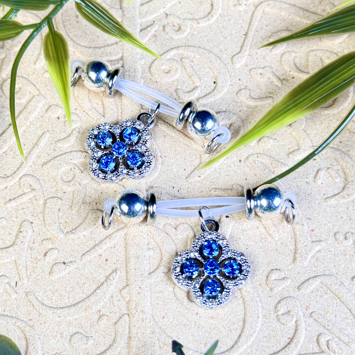 Sapphire Clover Nipple Clamps