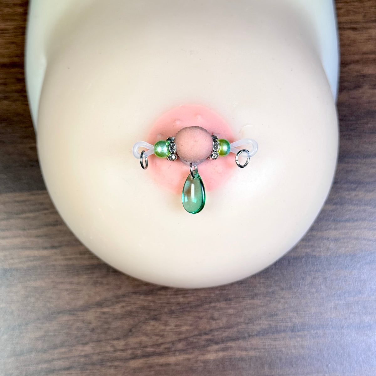 Emerald Drop Nipple Clips