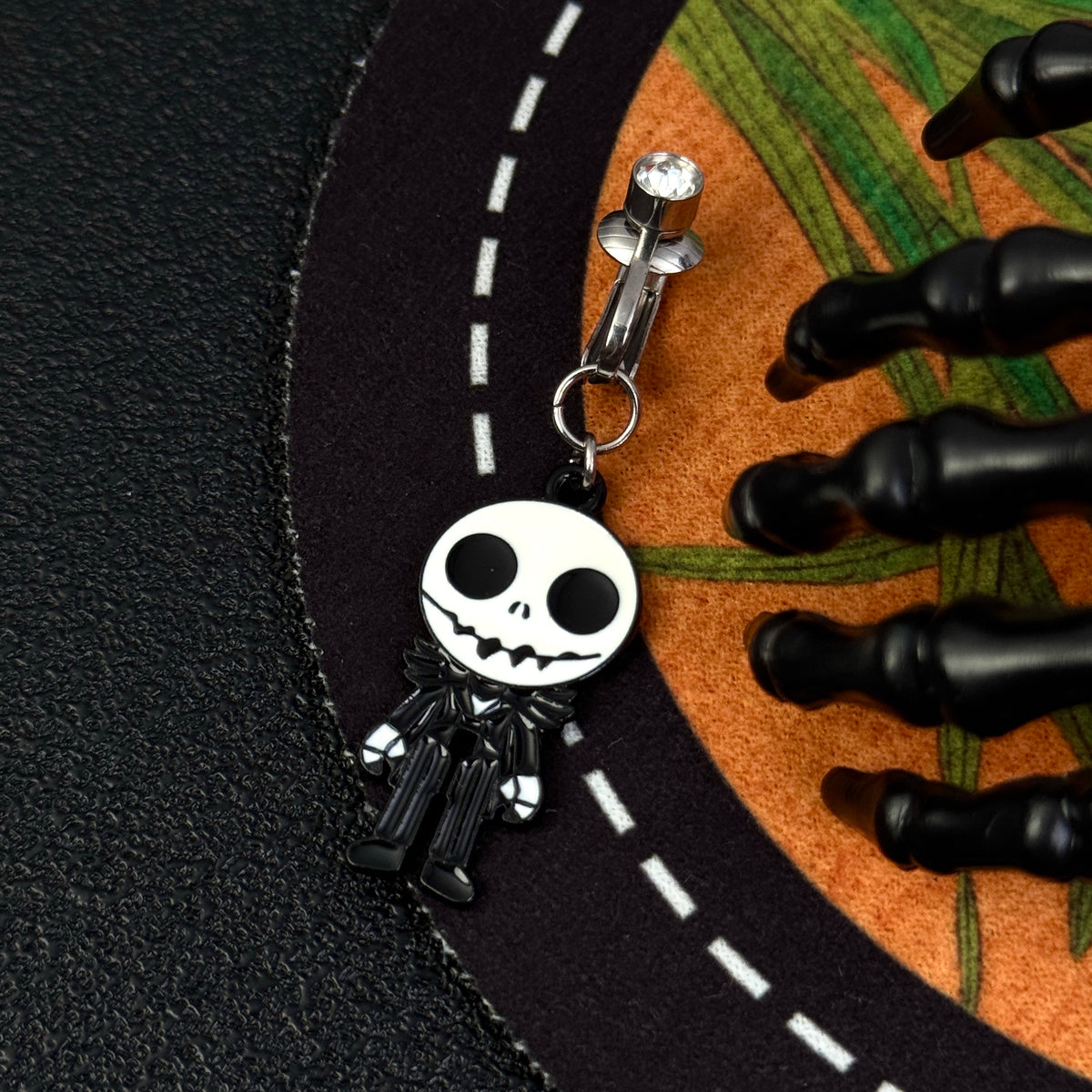 Spooky Skull Doll Halloween Belly Ring