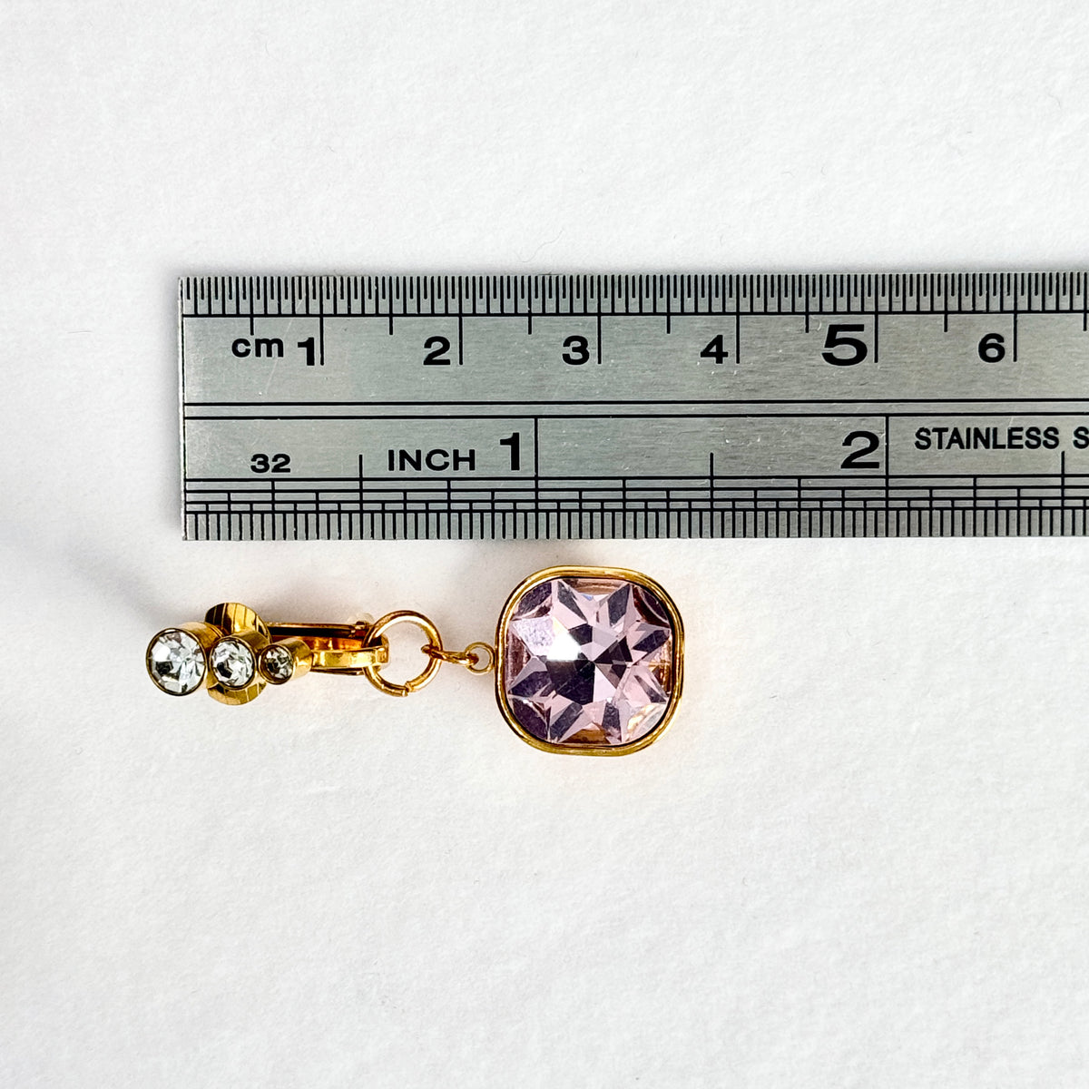 Non-piercing amethyst navel clip