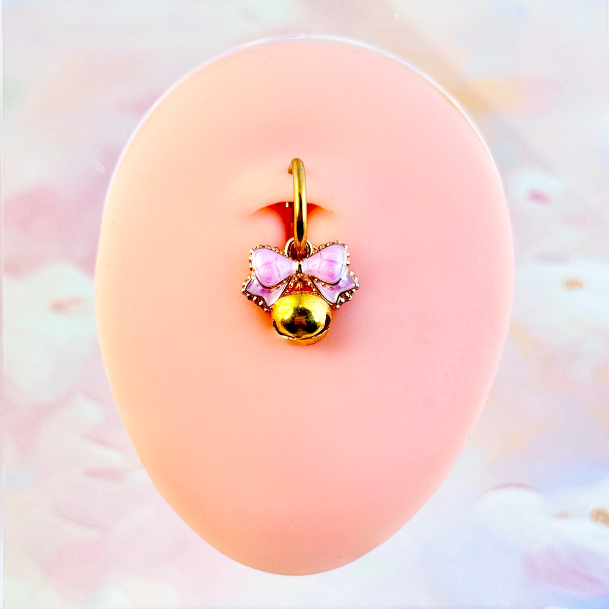 Pink Fairy Bell Faux Navel Ring