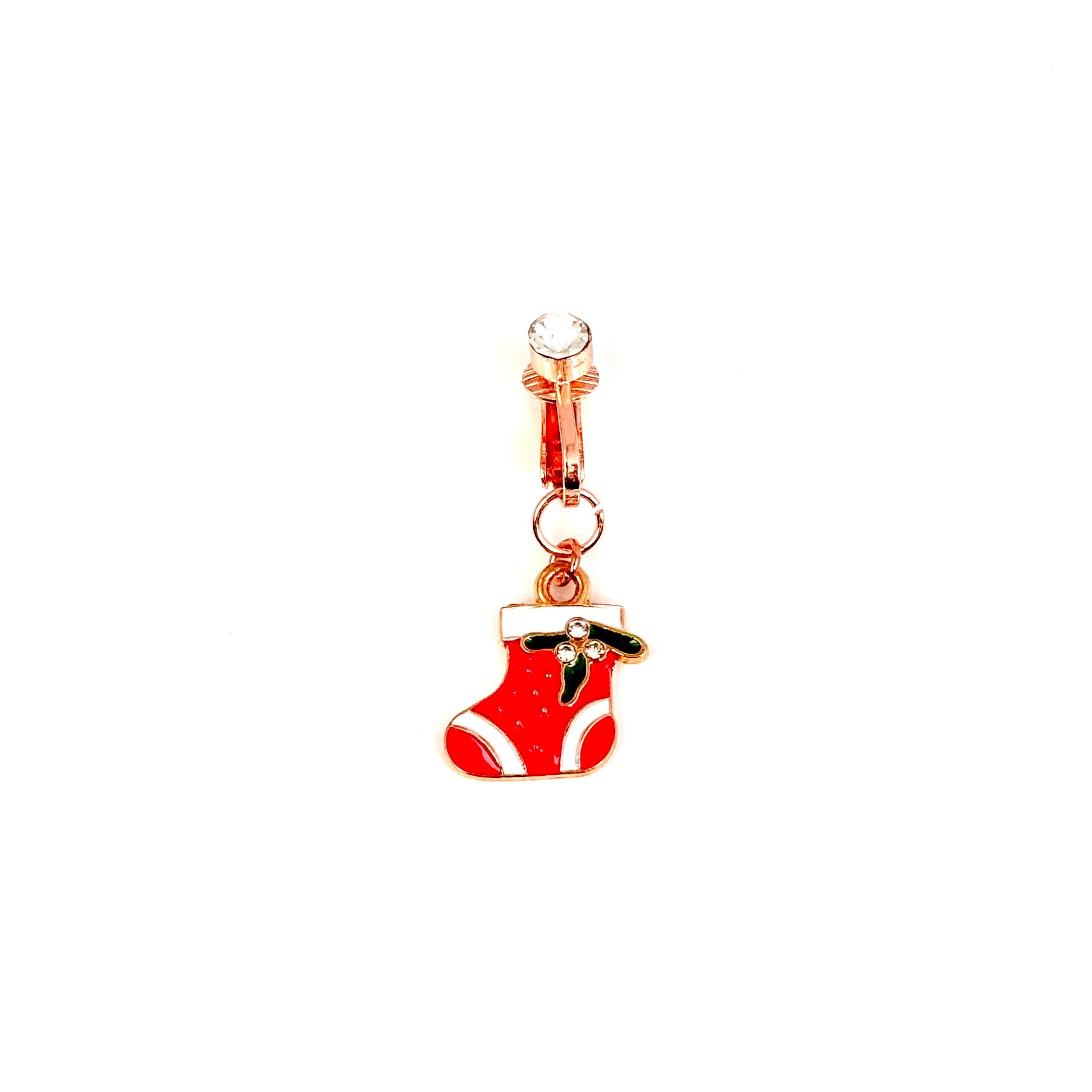 Christmas Stocking Faux Belly Button Ring