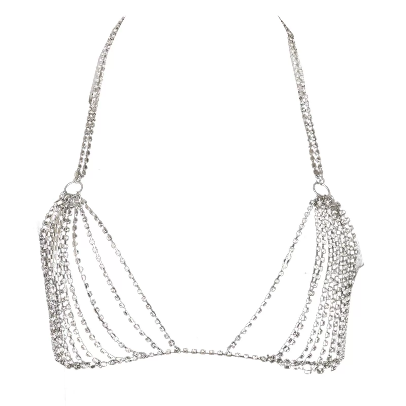 Multi-layer rhinestone bikini body chain