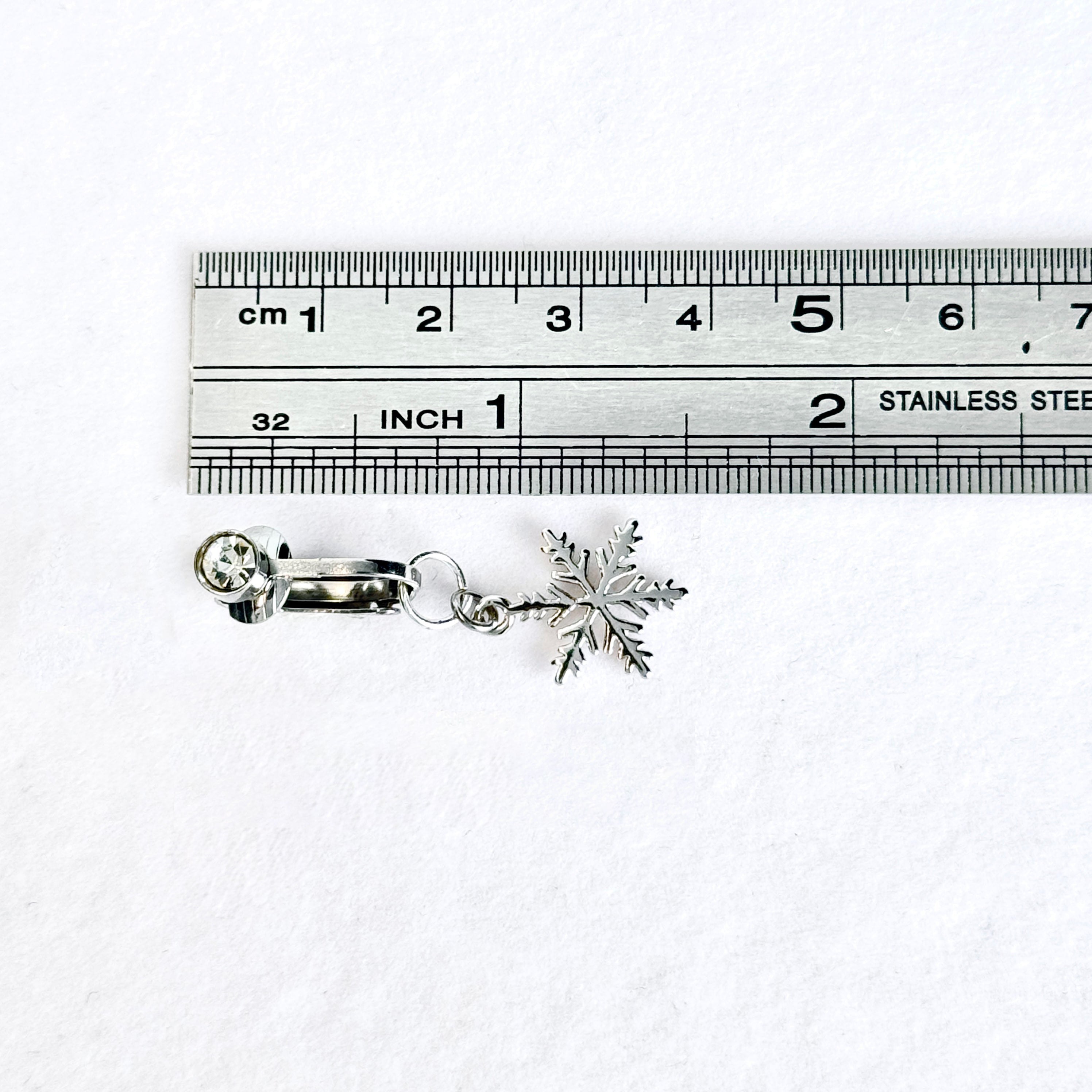 Crystal Snowflake Faux Belly Button Ring