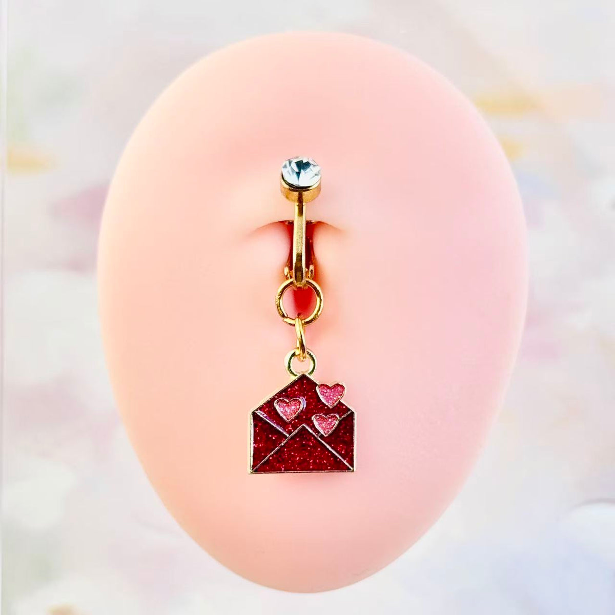 "Love Letter" Charm Navel Ring