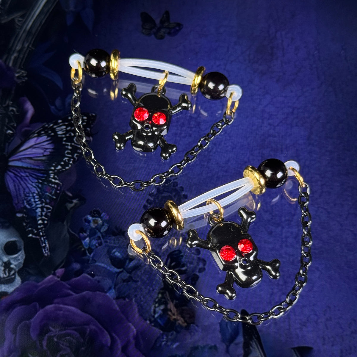 Crimson Skull Nipple Clamps