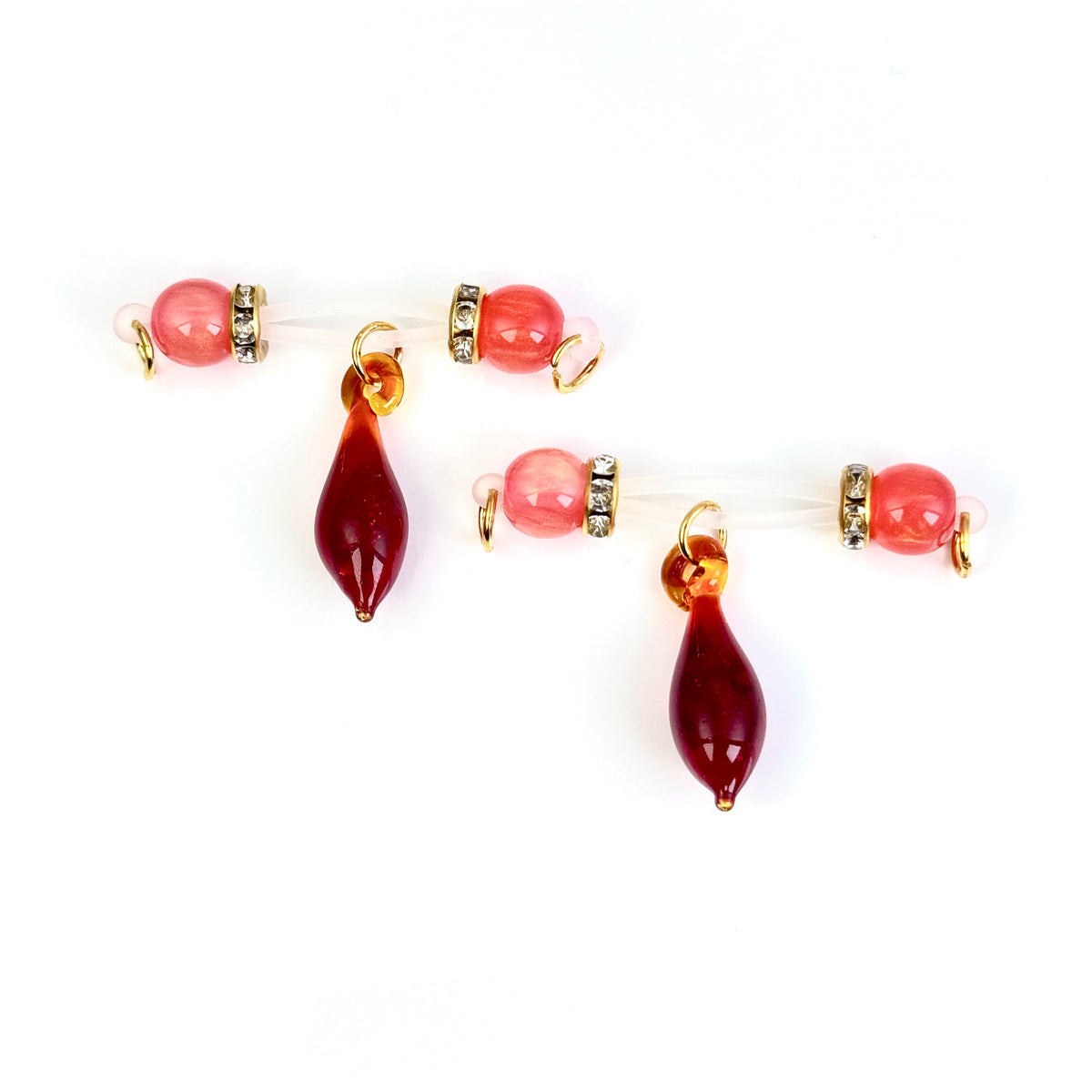 Ruby Drop Nipple Clips